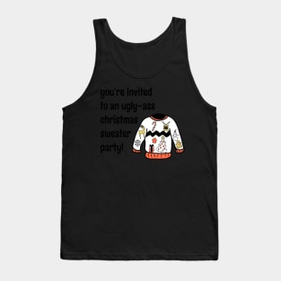 Funny Ugly Christmas Sweater Party Invitation Tank Top